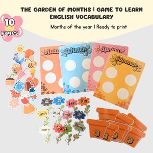 Activity for learning months in English, Months of the Year in English, ESL Activity for Kids, Seasons of the year activity, EnglishActivity