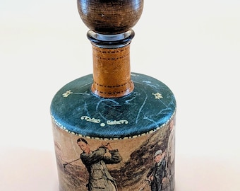 Vintage italienische Leder Karaffe | Golf Scene Barware, Fausto Conti