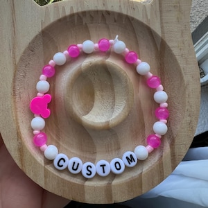 Customizable Beaded Bracelet with Mouse Head Charm