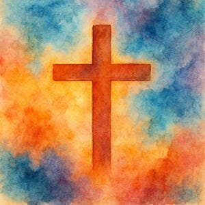 Abstract Watercolor Cross – Christian Wall Art Printable (Digital Download)