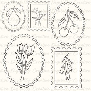 botanical line art png files