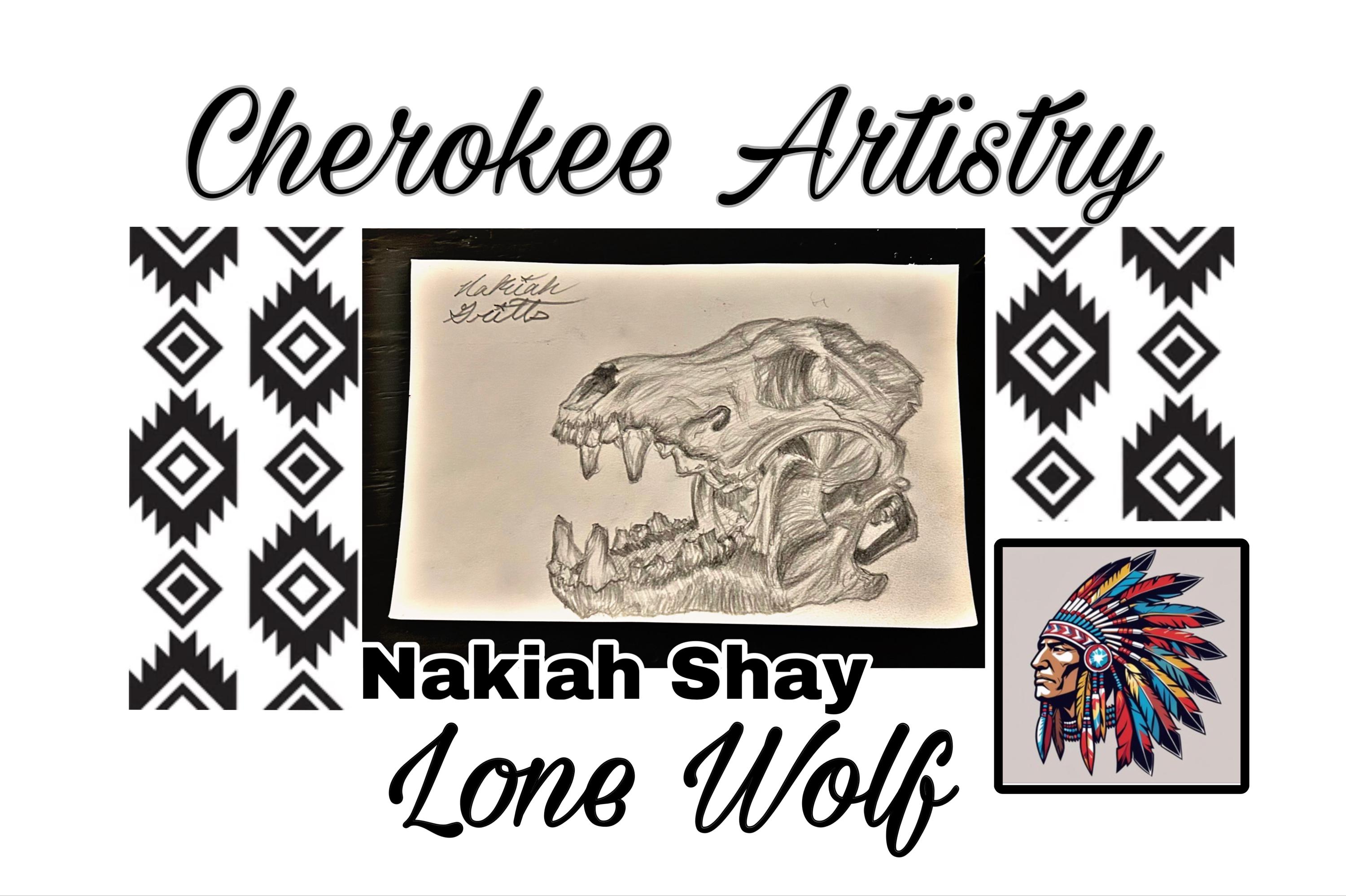 Dire Wolf Skull Drawing: Cherokee Nation Art, 8x5 Inch - Etsy, image size:3000x1999
