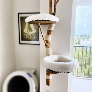 Floating Cat Tree – Multi-level Cat Condo with Faux Fur Beds image 13