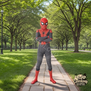 3D Printed Red & Gray Hero Cosplay Suit: Full-Body Superhero Costume