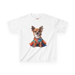 Chihuahua Kids T-Shirt, Dog Lover Rainbow Tee, Birthday Gift, Unisex Children&#39;s Shirt, Dog Mom Dad Gift, Pet Sibling, Graphic Tee