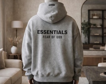 NWT Essentials オーバーサイズパーカー – ユニセックス フリースプルオーバースウェットシャツ