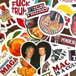 20 Anti Trump Stickers Pack, Anti Donald Trump Political Protest Decals for Tumblers, Bottles, Laptops, Phone, Water Resistant Stickers