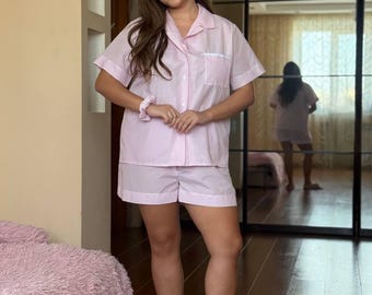 Striped Cotton Pajama Set: Women's Soft Summer Sleepwear