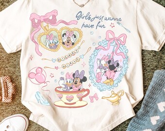 Minnie daisy summer girls just wanna have sun PNG, disney besties shirt, disney world summer vacation PNG
