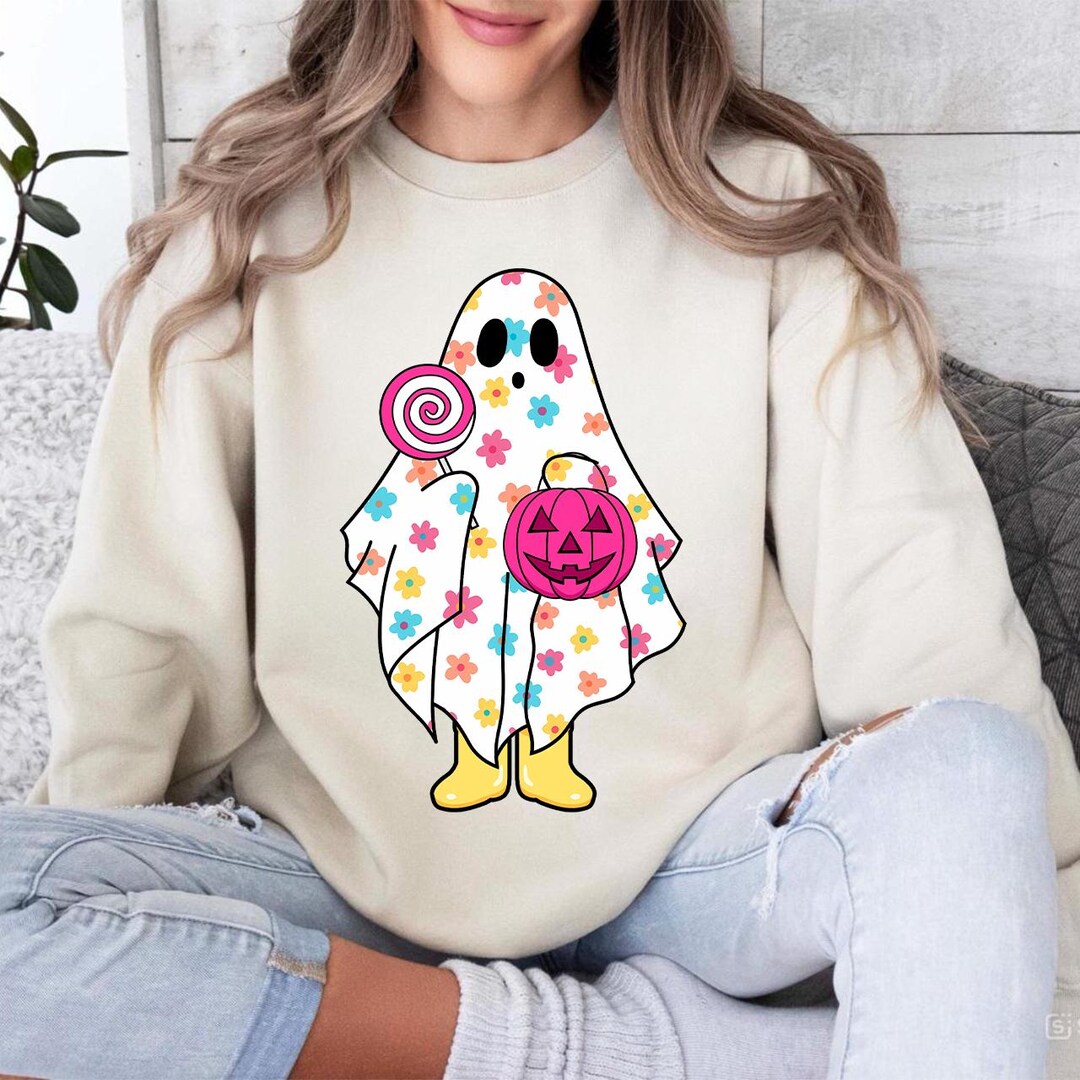 Cute Girly Ghost PNG Cute Ghost Fall Shirt Sublimation Design Digital ...