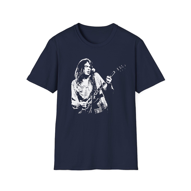 Neil Young, Hammersmith Odeon 1976, Unisex Casual Shirt, Everyday Wear, Black Graphic Top image 3