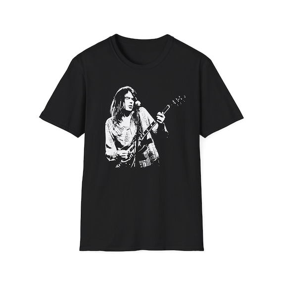 Neil Young, Hammersmith Odeon 1976, Unisex Casual Shirt, Everyday Wear, Black Graphic Top