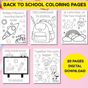 Back to School Coloring Pages: Fun First Day Activity (Digital Download)