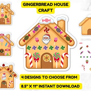 Gingerbread House Craft: Printable Decorating Activity (Digital Download)