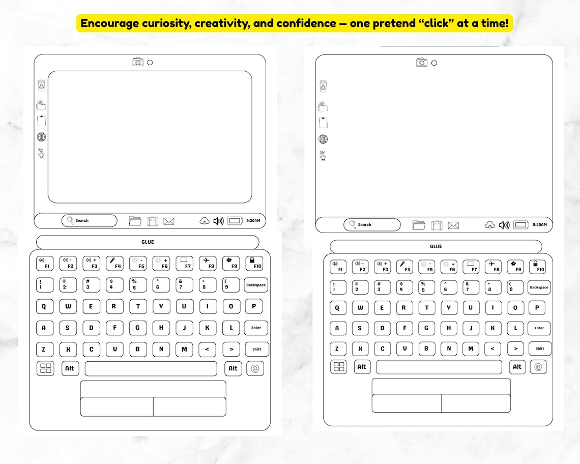 Printable Laptop Craft for Kids | Paper Computer | Montessori Pretend ...