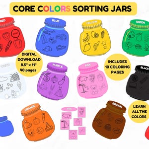 Color Sorting Jars Game: Montessori Printable Activity (Digital Download)