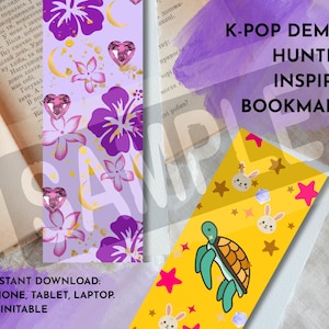 K-pop demon hunters inspired bookmarks, digital download, printable bookmark, anime bookmarks