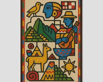 Machu Picchu Picasso Abstract Peru Print