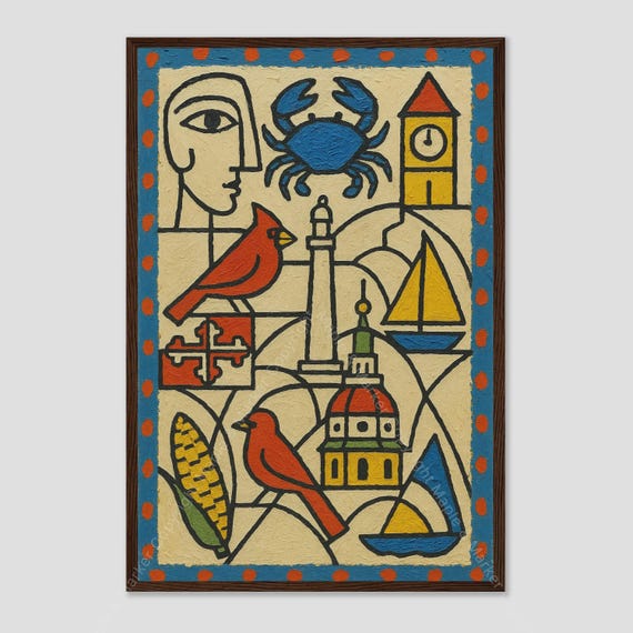 Rockville Maryland Metro Cubist Wall Art - Etsy