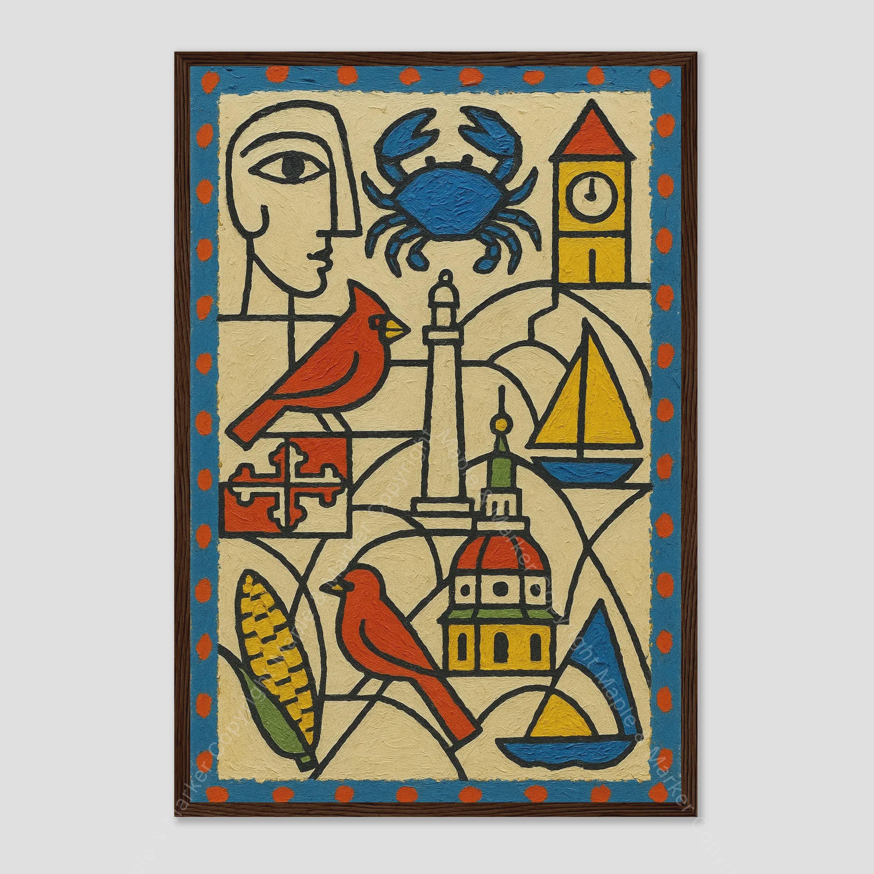 Rockville Maryland Metro Cubist Wall Art - Etsy