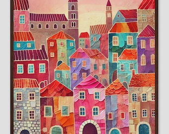 Dubrovnik Croatia Colorful Old Town Wall Art Print