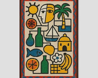 Santo Domingo Cubist Caribbean City Wall Art