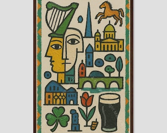 Dublin Ireland Minimalist Abstract Wall Art