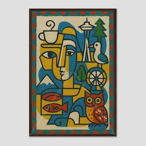 Seattle Urban Textured Abstract Wall Art Print