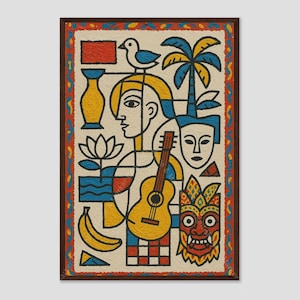 Kleurrijke archipel van Indonesië, muurdecoratieprint
