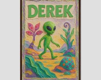 Derek Alien Planet Kids Room Portrait Collage