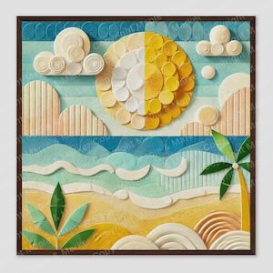 セントジャンビーチキッズ沿岸コラージュアート