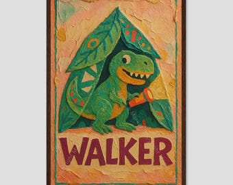 T-Rex Camping Kids Nursery Collage