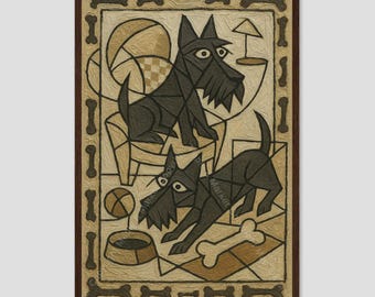 Scottish Terrier Abstract Dog Art Print