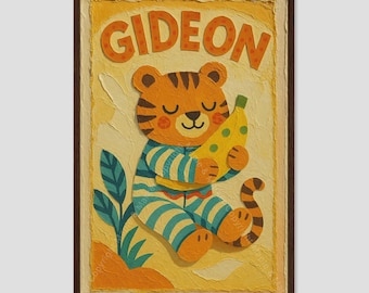 Gideon Name Art Baby Shower Gift Nursery Print