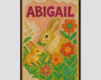 Abigail Rabbit Flower Garden Nursery Art
