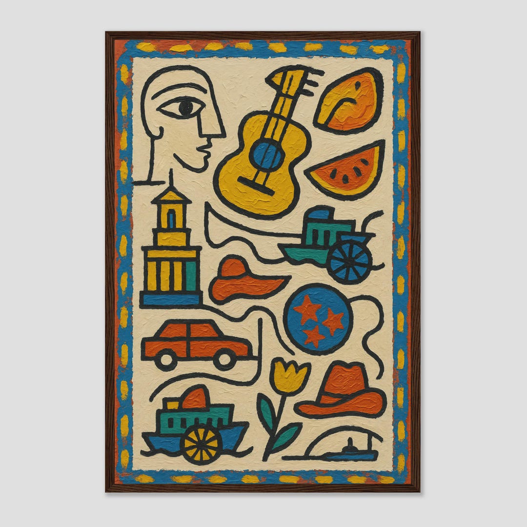 Tennessee Abstract State Picasso Wall Art - Etsy