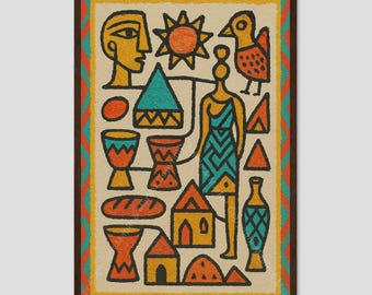 Burkina Faso Minimalist Abstract Country Art
