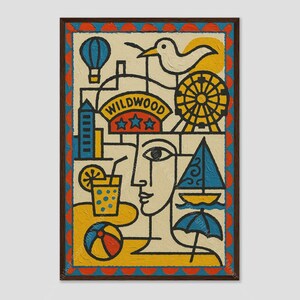 Wildwood Crest Picasso Inspired Wall Art on Dark Wall by Maple & Marker