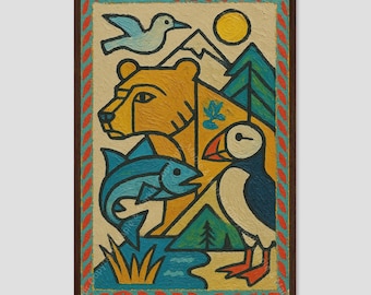 Katmai National Park Cubist Art Print