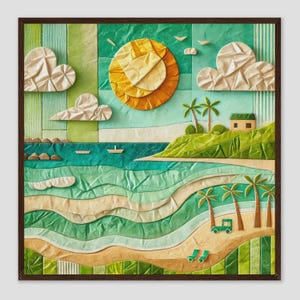 Bathsheba Beach Barbados Coastal Collage Wall Art