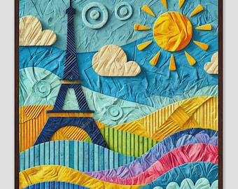 Eiffel Tower Paris Kids Travel Wall Art