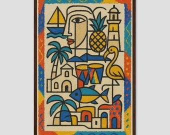 Puerto Plata Cubist Caribbean City Wall Art