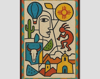 Albuquerque High Desert Abstract City Wall Art Print