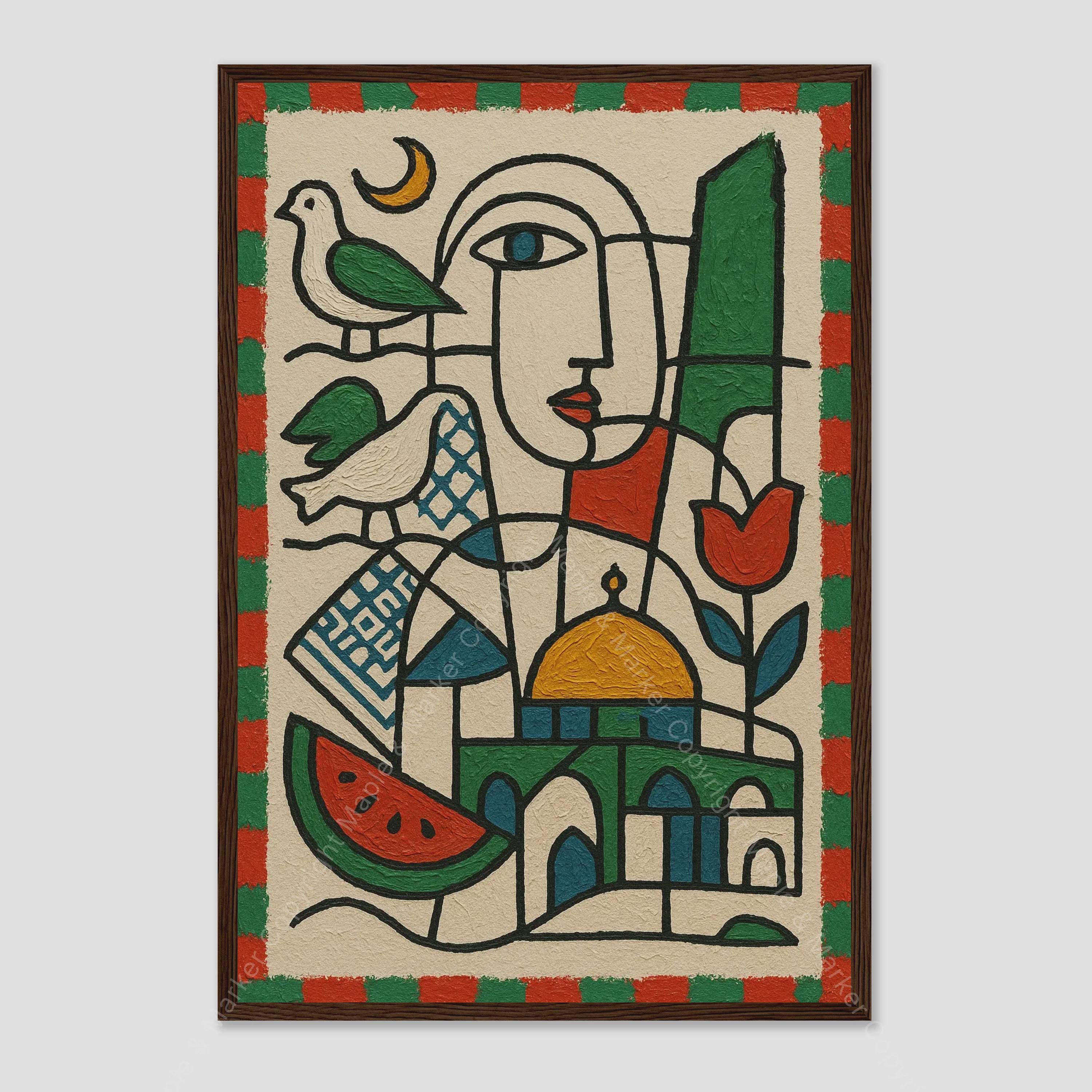 Palestine Abstract National Tribute Collage Art - Etsy