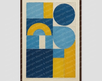 Manchester Sky Blue Geometric City Wall Art Print