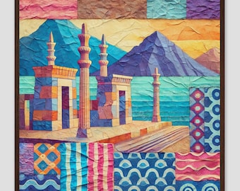 Persepolis Iran Colorful Ancient Persian Ruins Art Print