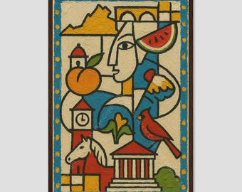 Richmond Virginia Warm Cubist City Wall Art