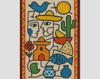 Loreto Mexico Cubist Coastal Wall Art Print