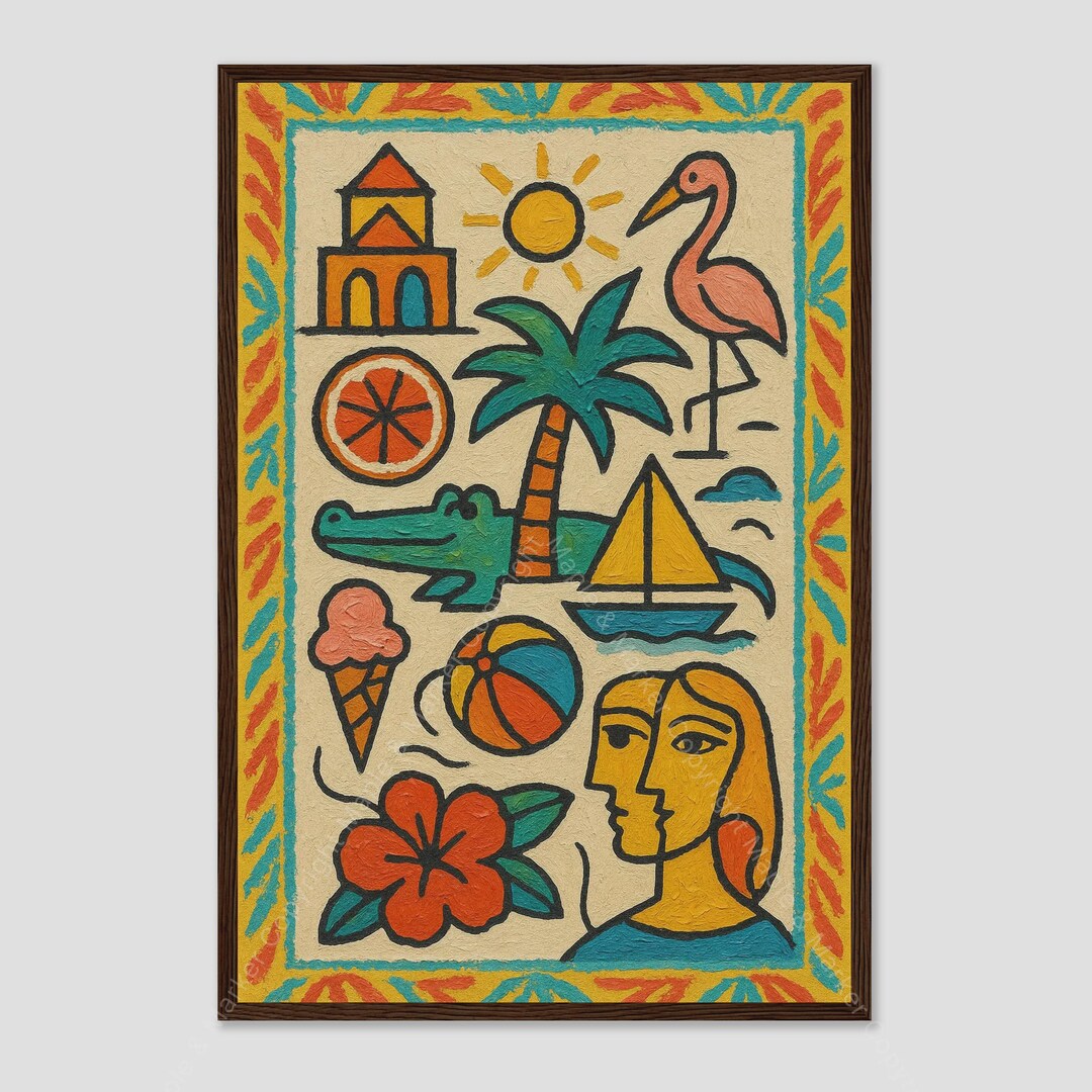 Boca Raton Picasso Coastal Wall Art Print Decor - Etsy