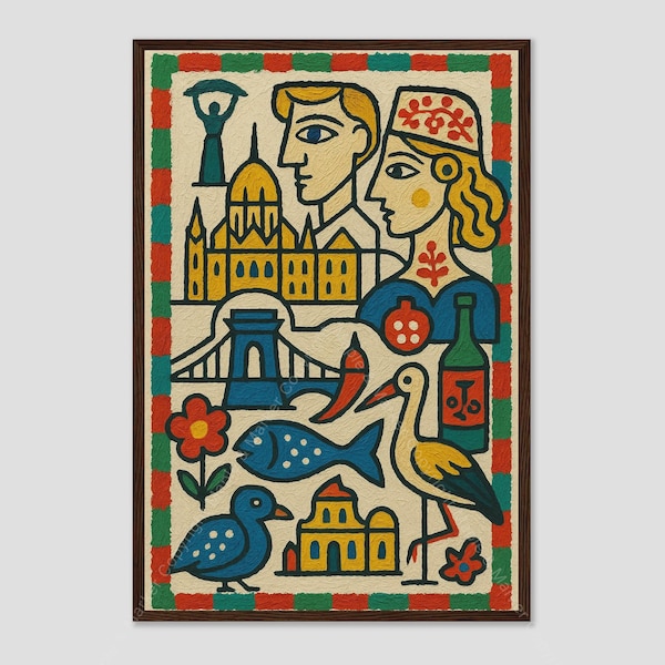 Budapest Picasso Abstract City Art Print